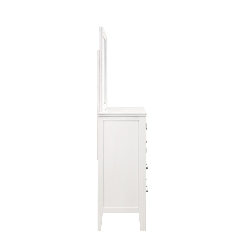 Furniture Andover Solid Wood Dresser with Mirror in White. Picture 3