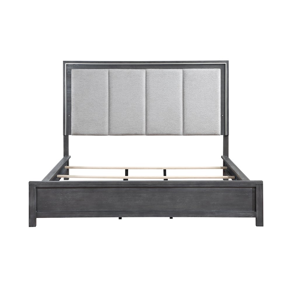 Odessa Wood King Bed, Charcoal Gray. Picture 8