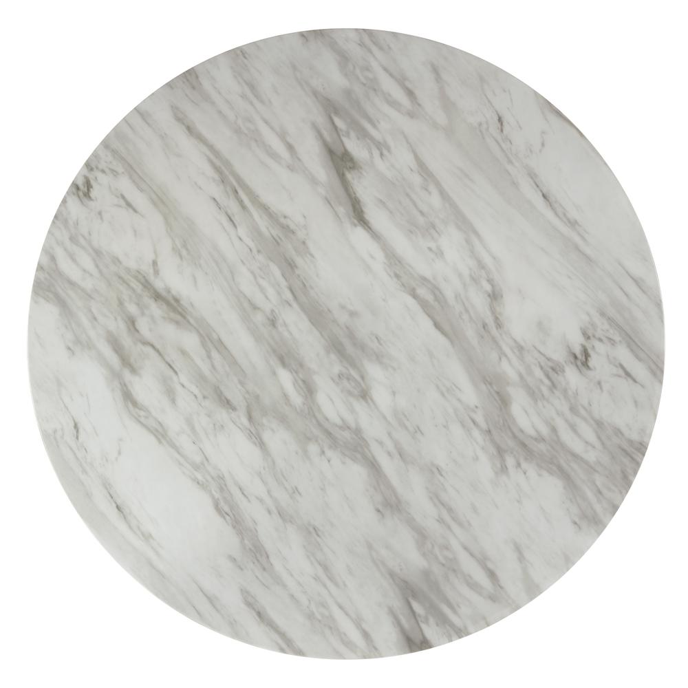 Furniture Celeste Faux Marble & Wood Dining Table in Espresso. Picture 2