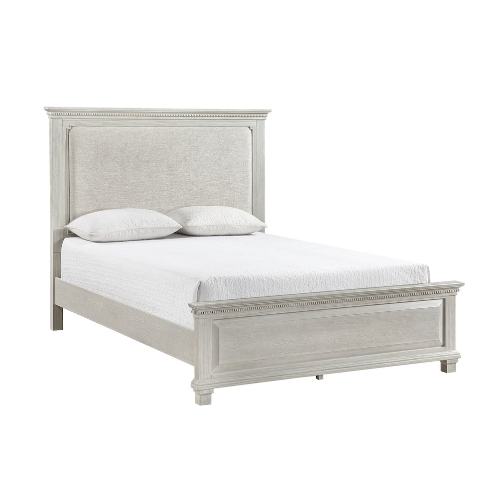 Silver Sands Upholstered Queen Panel Bed in Gray. Picture 1