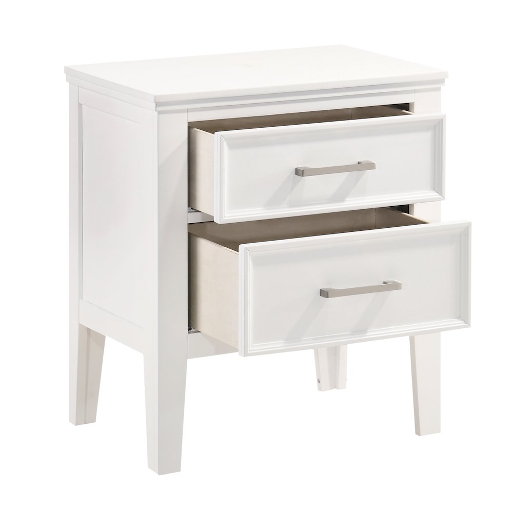 Andover Wood Nightstand in White (Set of 2). Picture 4