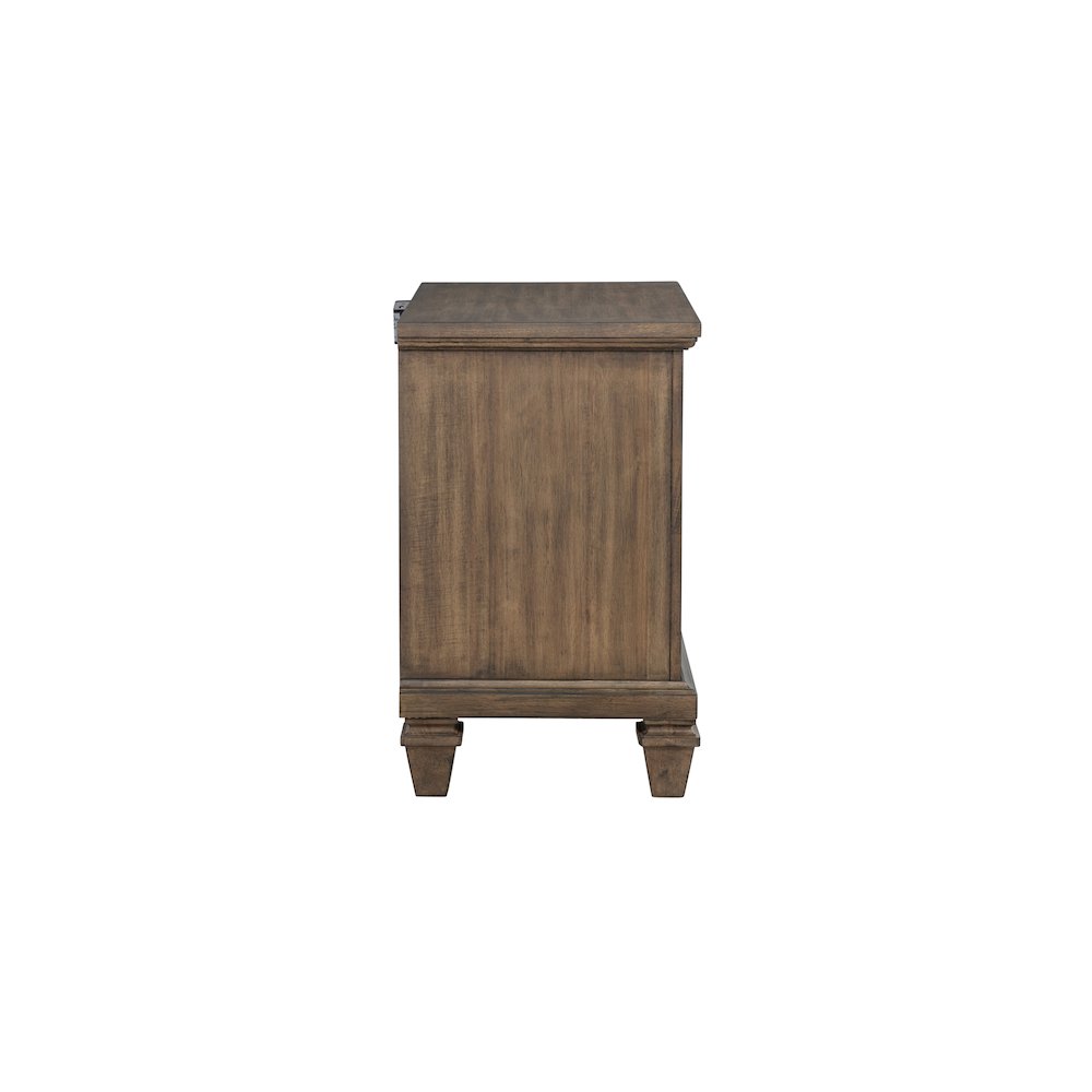 Mariana Wood 2-Drawer Nightstand, Vintage Mocha. Picture 3