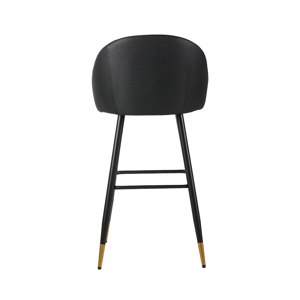 Oliver Vegan Leather Bar Chair in Black (Set of 2). Picture 5