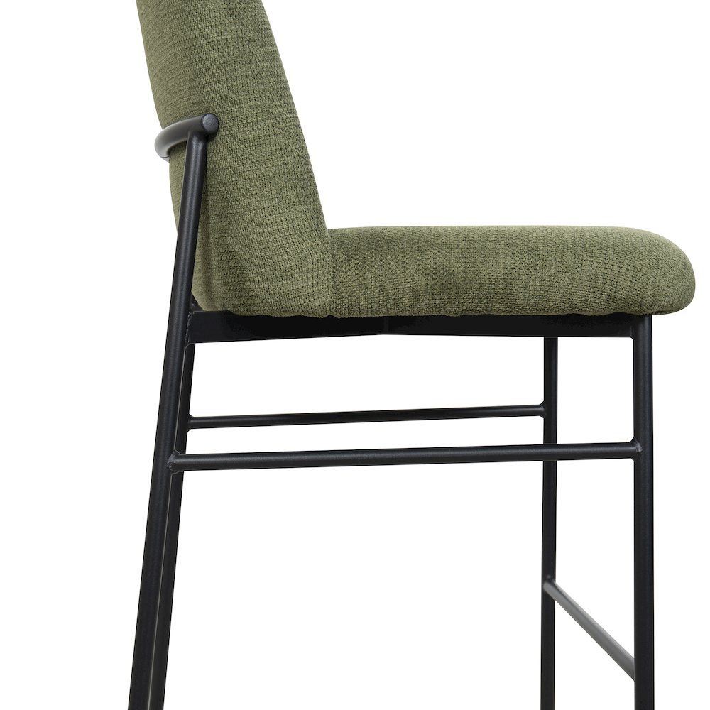 Erik Metal & Fabric Bar Chair (Set of 2), Green. Picture 9