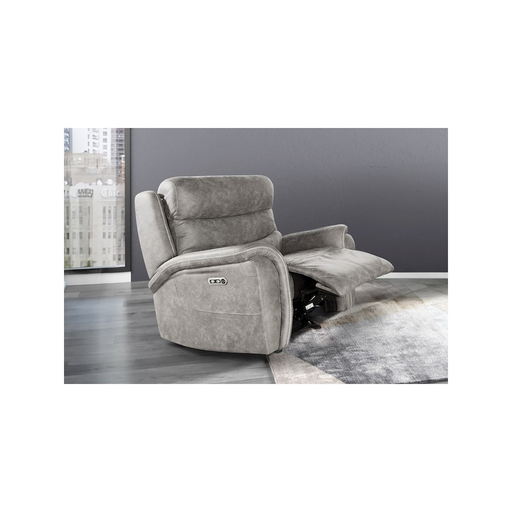 Kamari Fabric Power Glider Recliner, Gray. Picture 7
