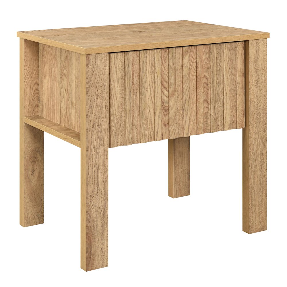 New Classic Furniture Thayer Wood 1-Drawer End Table in Natural/Beige (Set of 2). Picture 4