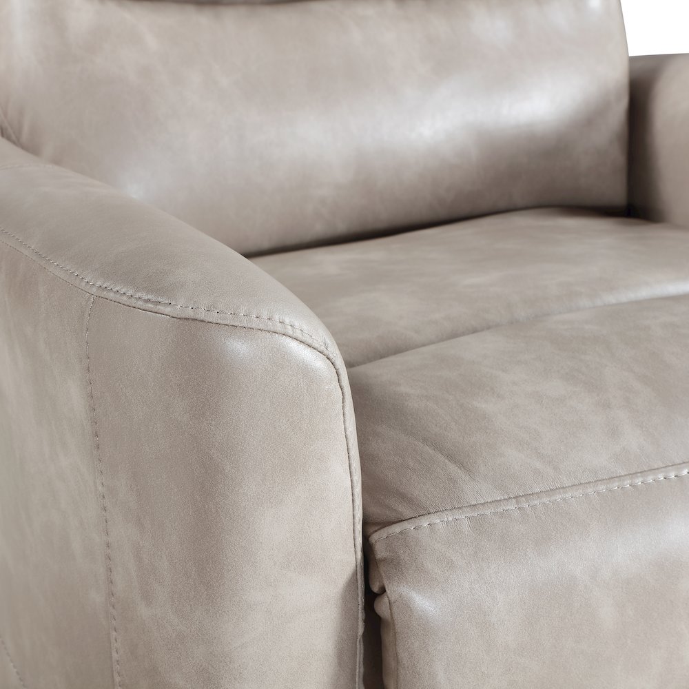 Takami Faux Leather Swivel Recliner, Gray. Picture 6