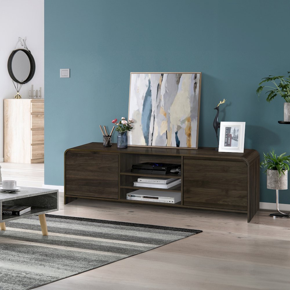 Mara Wood Walnut TV Stand. Picture 8