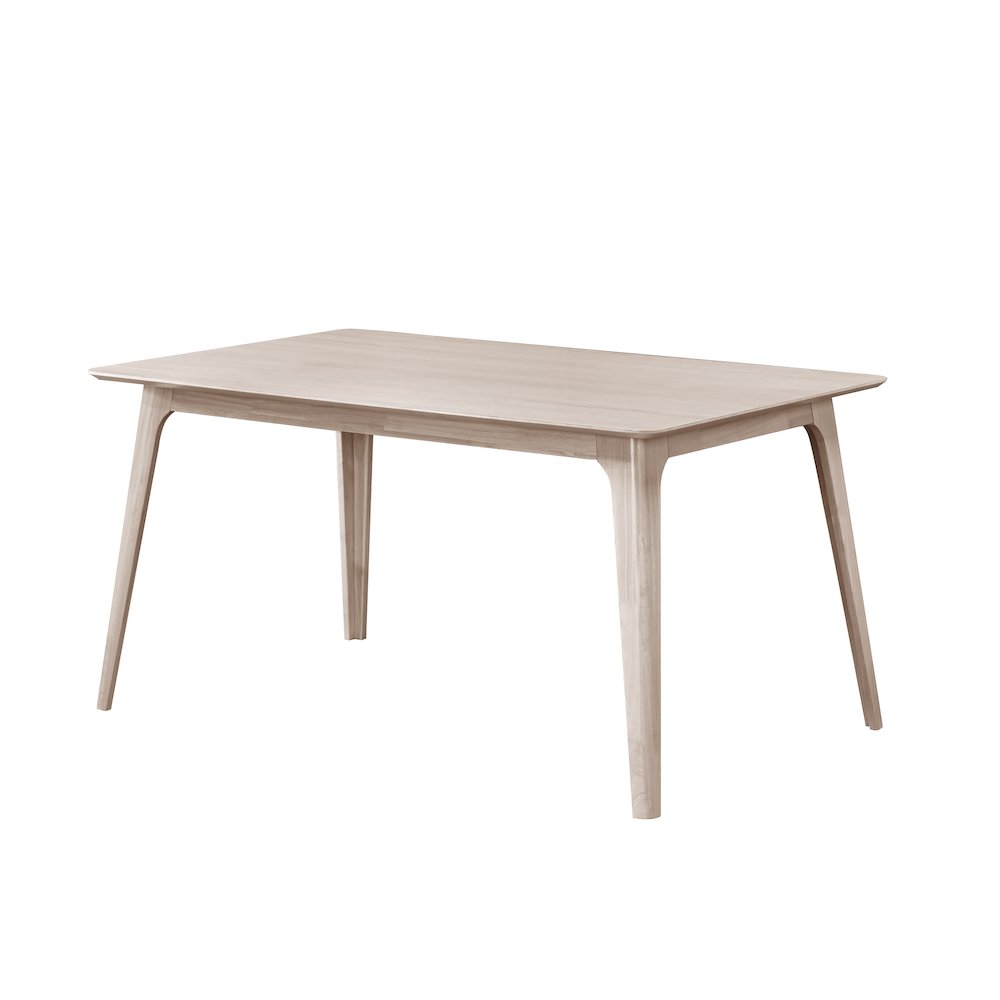 Oscar 60 in. Rectangle Wood Dining Table, White Ash. Picture 1