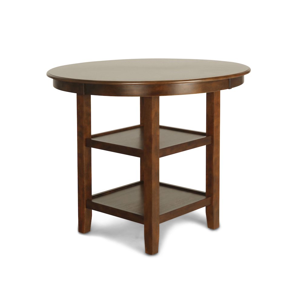 Gia 5-Piece Transitional Wood Dining Set in Brown. Picture 4