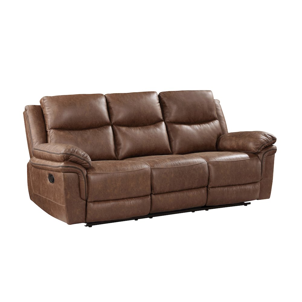 Ryland 2-Piece Fabric Upholstered Manual Sofa And Loveseat Set, Brown. Picture 2