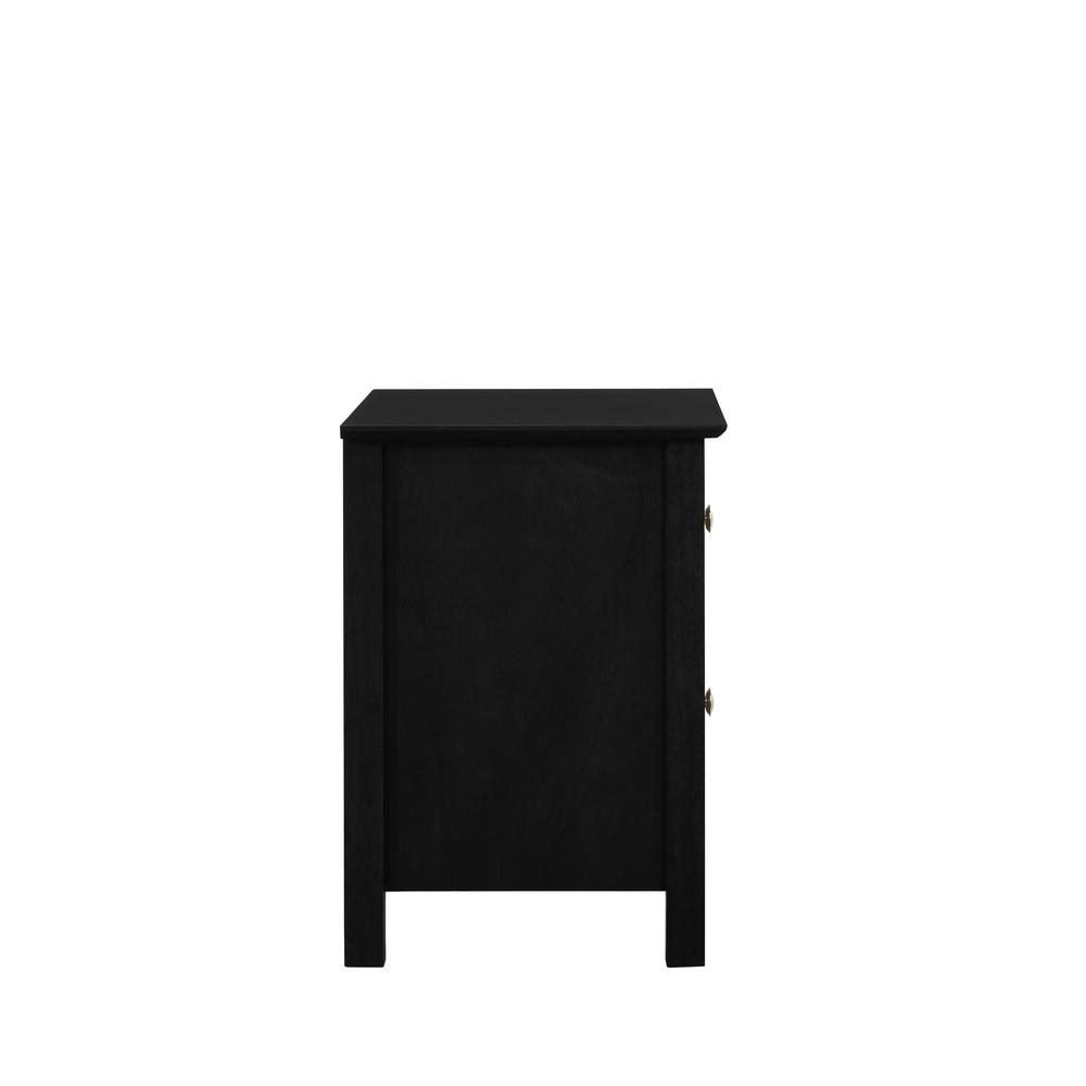 Zodiac 2 Drawer Nightstand-Black. Picture 3