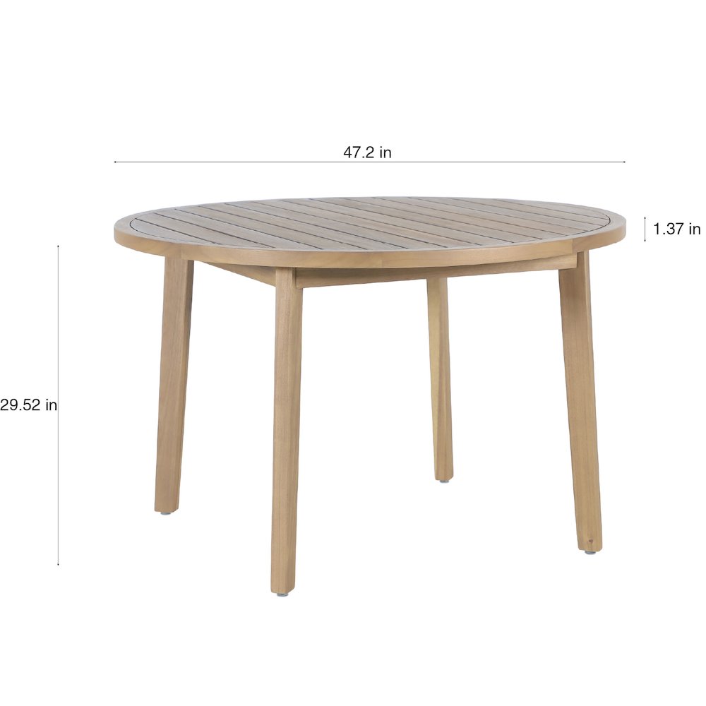 Arden 5-Piece Wood Outdoor Dining Set in Natural. Picture 14
