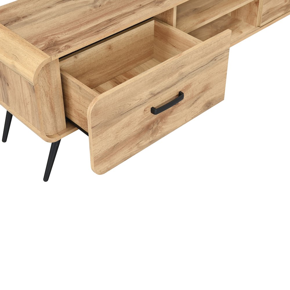 Rowan Wood Low Profile TV Console in Natural/Beige. Picture 7