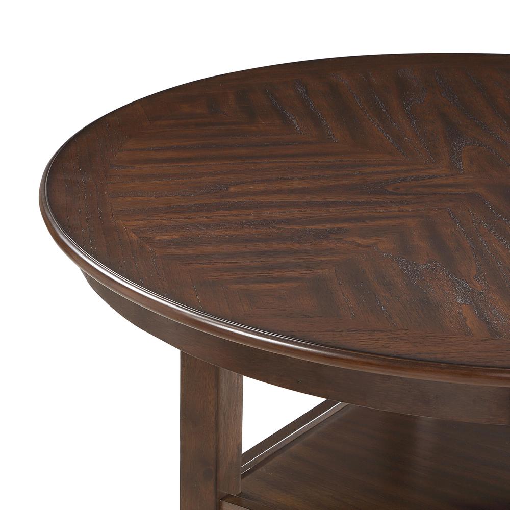 Amy 5-Piece Wood Round Counter Set with 4 Chairs in Cherry. Picture 4