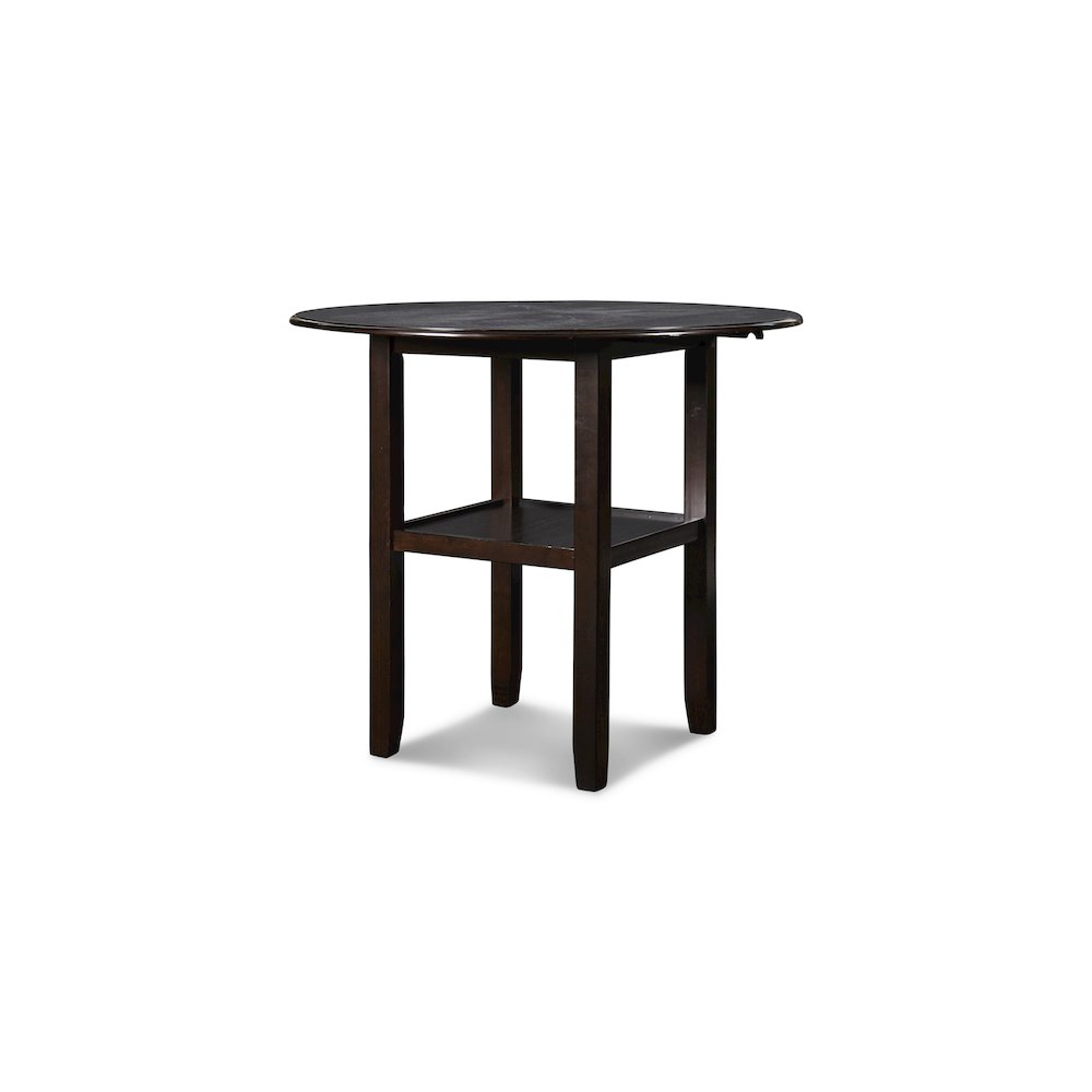 Gia 3-Piece 42" Wood Counter Drop Leaf Table Set, Ebony. Picture 4