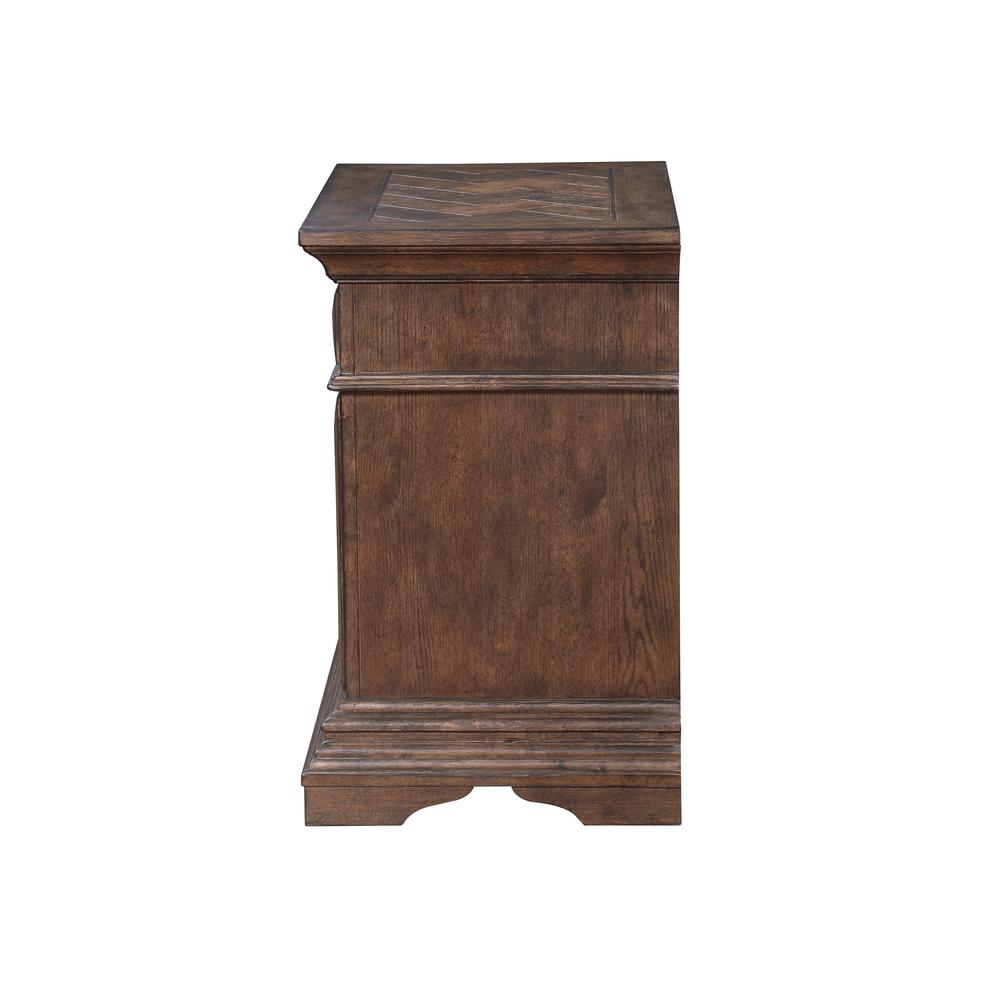 Furniture Mar Vista Solid Wood 3-Drawer Nightstand in Brushed Walnut. Picture 3