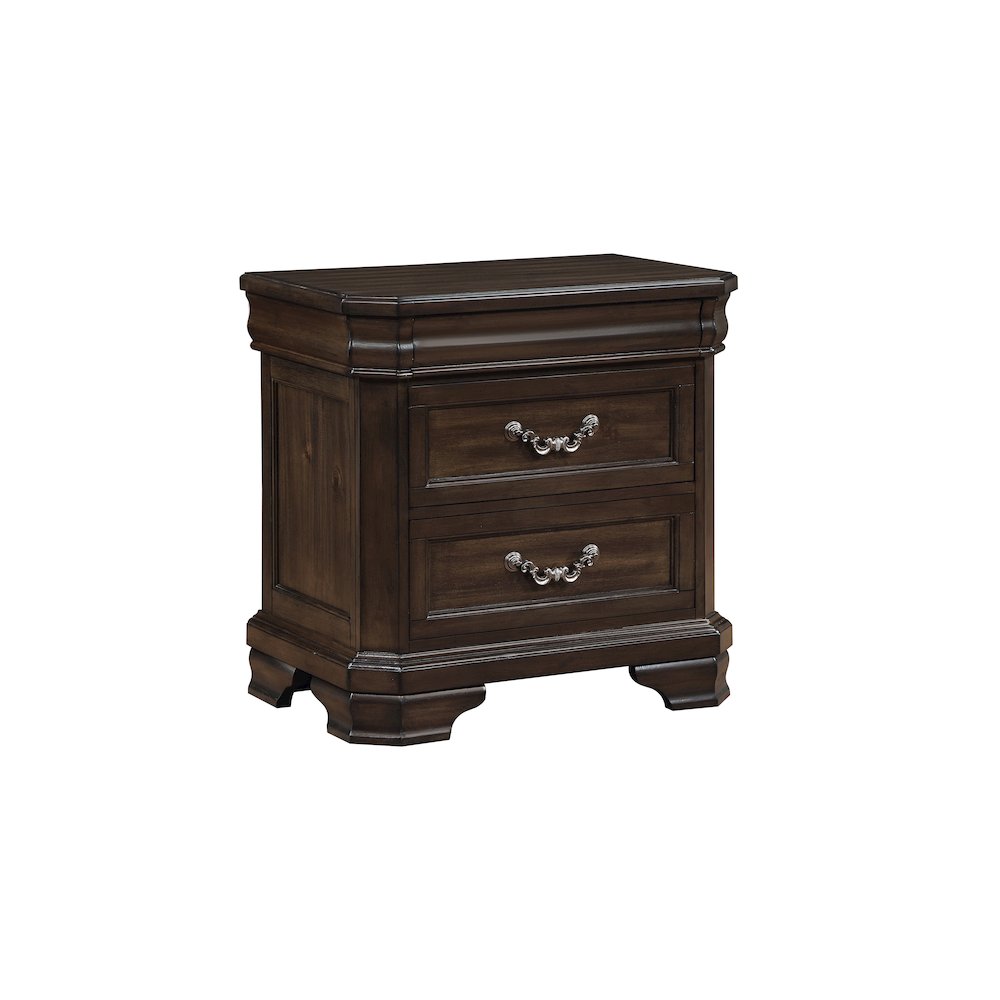 Lyndhurst Wood 3-Drawer Nightstand in Walnut. Picture 1