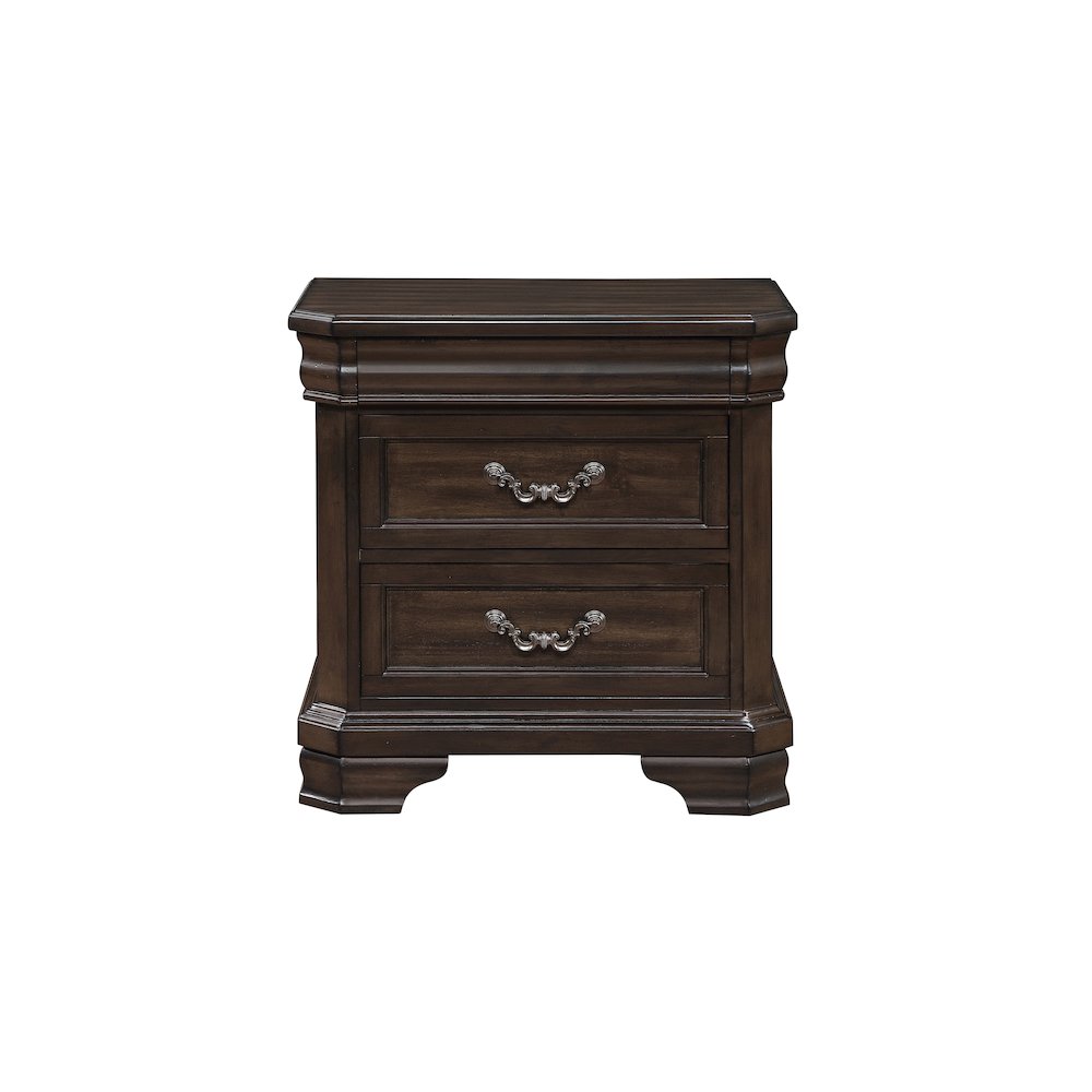 Lyndhurst Wood 3-Drawer Nightstand in Walnut. Picture 3