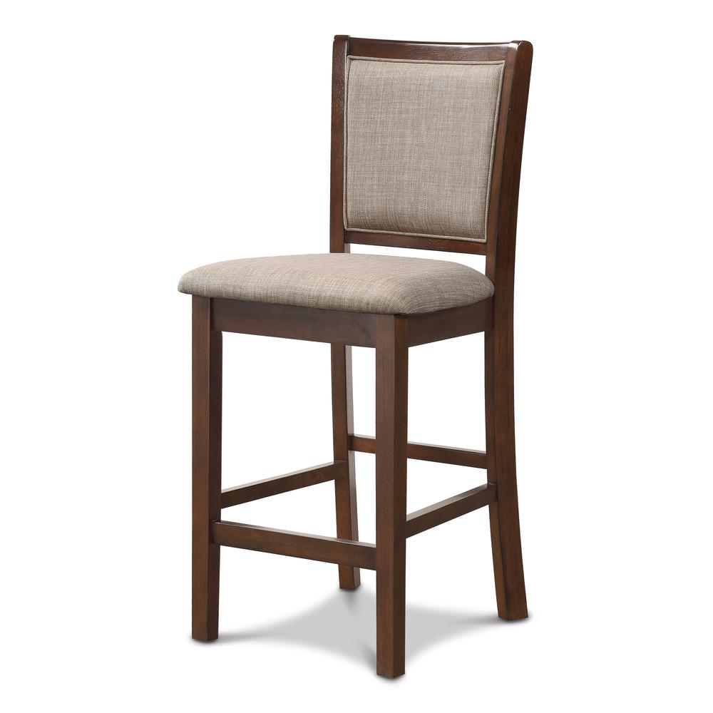 Amy 5-Piece Wood Round Counter Set with 4 Chairs in Cherry. Picture 5