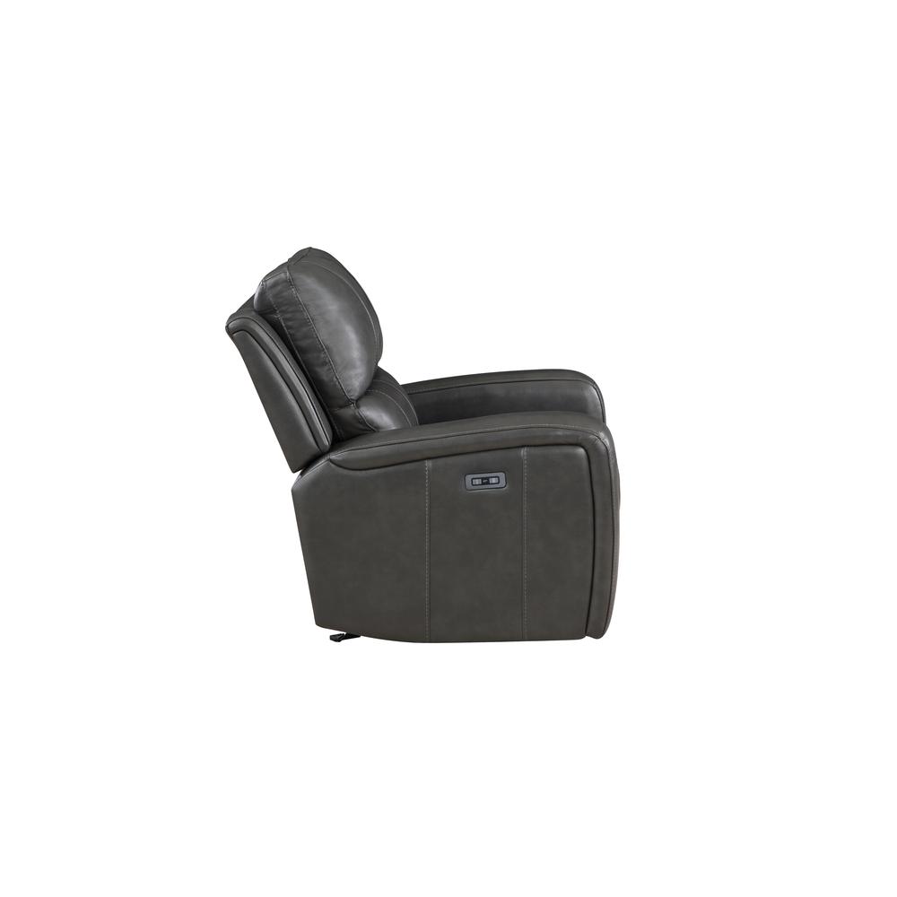 Linton Leather Glider Recliner W/ Pwr Fr-Gray. Picture 3