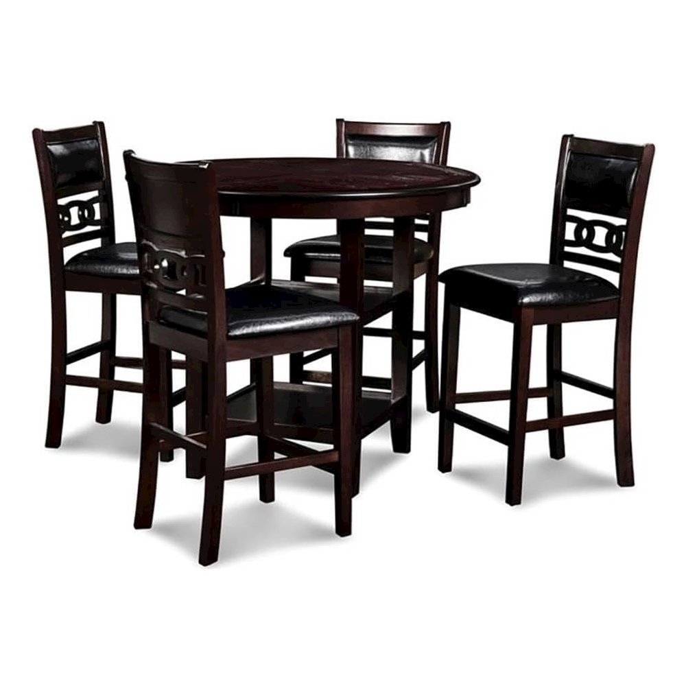 Gia 5-Piece Transitional Wood Dining Set in Ebony. Picture 1