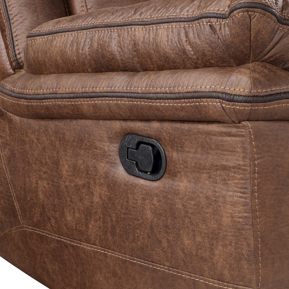 Ryland 2-Piece Fabric Upholstered Manual Sofa And Loveseat Set, Brown. Picture 16