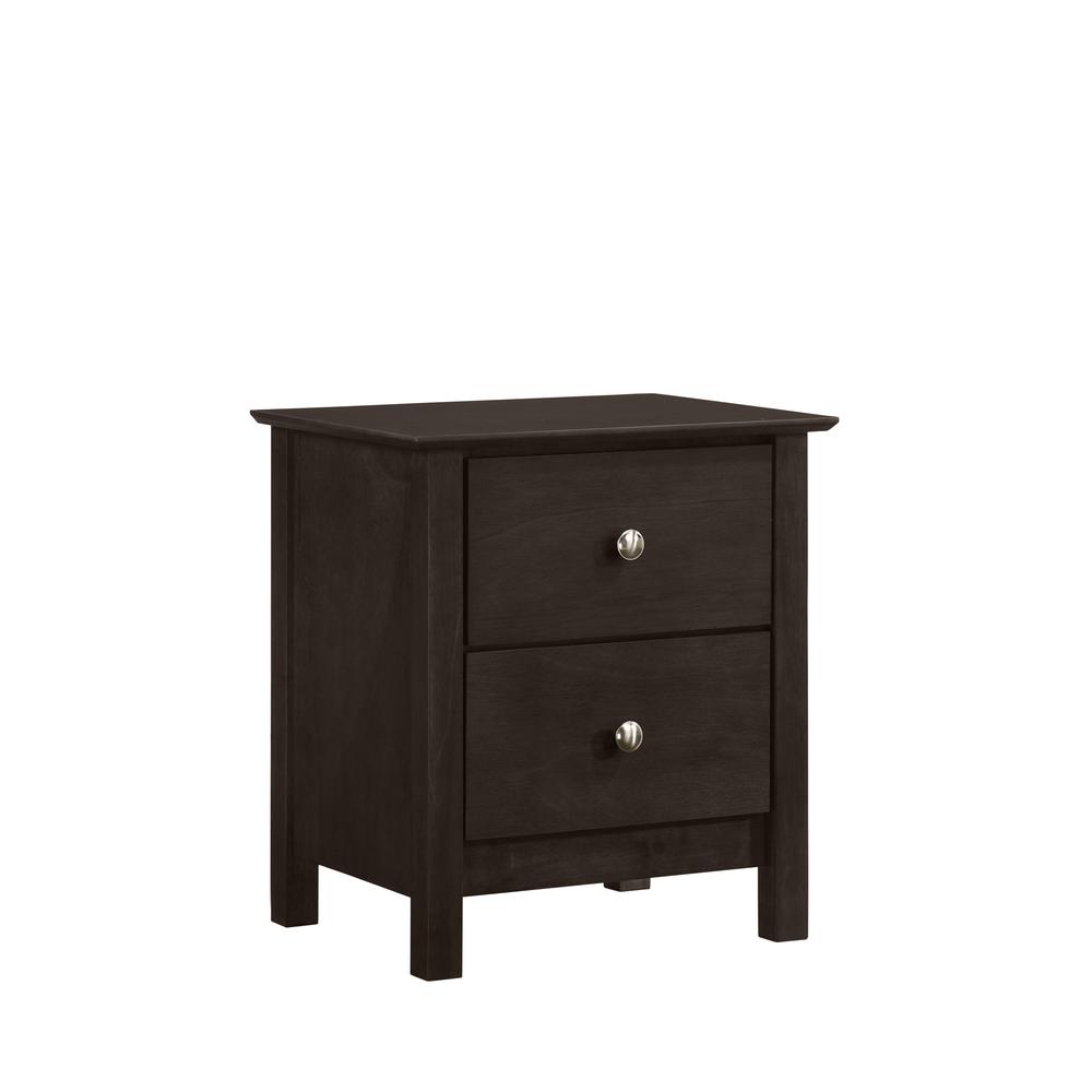 Zodiac 2 Drawer Nightstand-Merlot. Picture 1