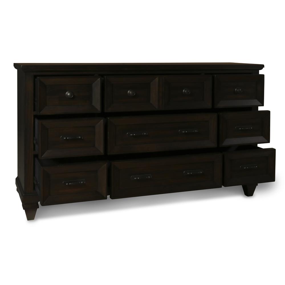 Furniture Sevilla Solid Wood 9-Drawer Dresser in Walnut. Picture 3
