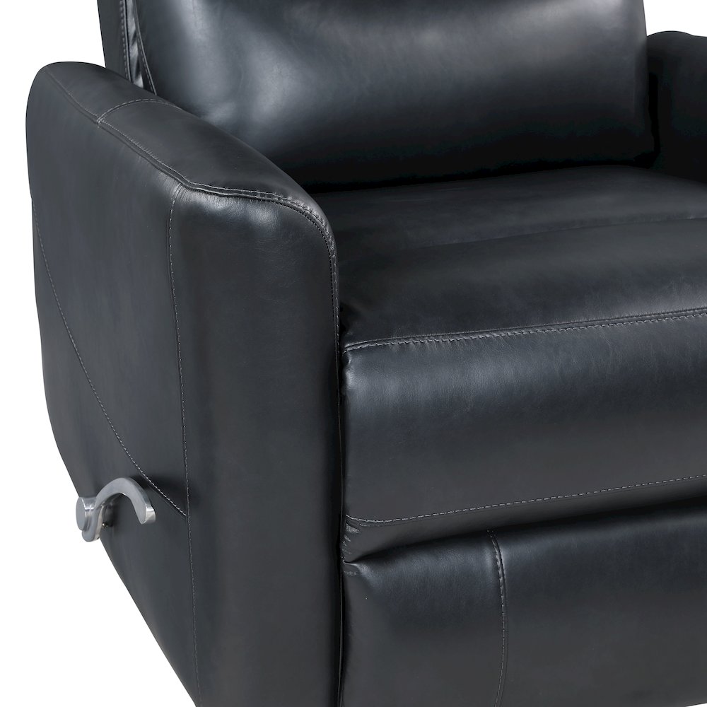 Takami Faux Leather Swivel Recliner, Black. Picture 6