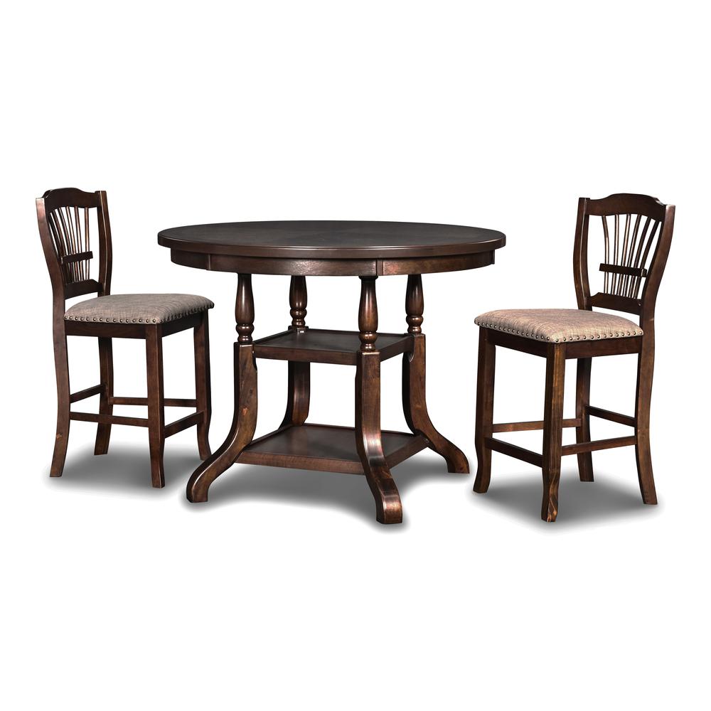 Furniture Bixby Solid Wood Counter Dining Table in Espresso. Picture 4