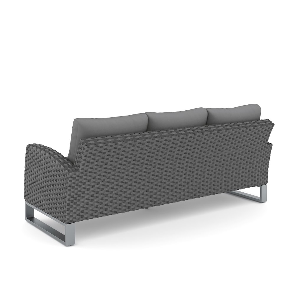 Fiji 2 Pc Sofa And Slat Top Coffee Table Set-Gray. Picture 2