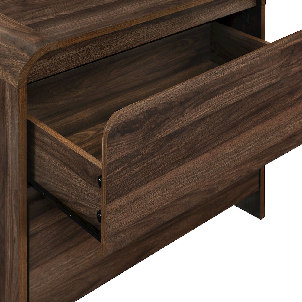 Mara Wood 2-Drawer End Table in Walnut/Brown. Picture 5