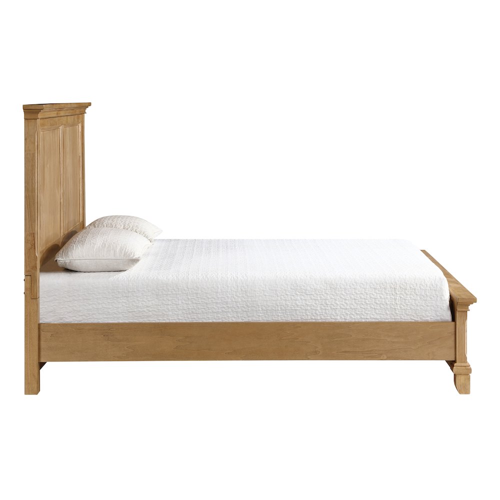Sunstone Wood Queen Panel Bed in Honey Brown. Picture 4