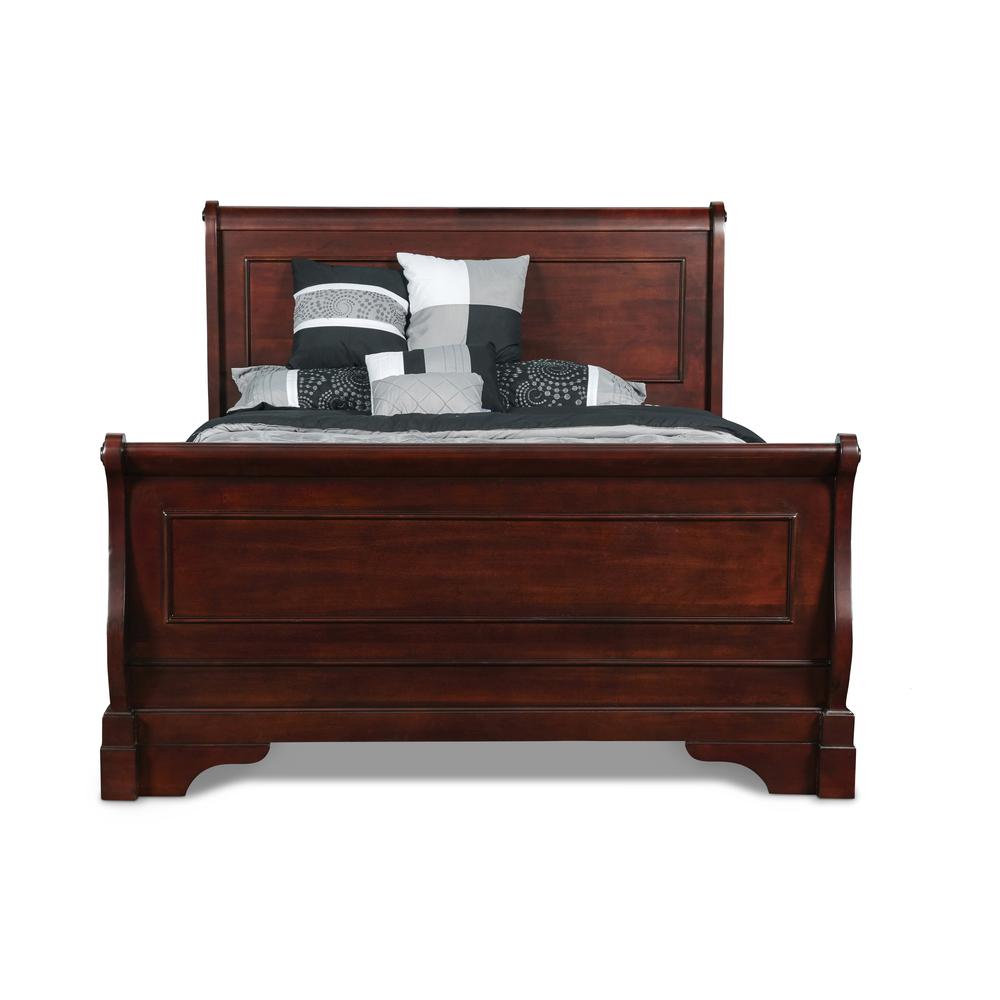 Versailles 4-Piece Wood Queen Bedroom Set with Chest in Cherry. Picture 2