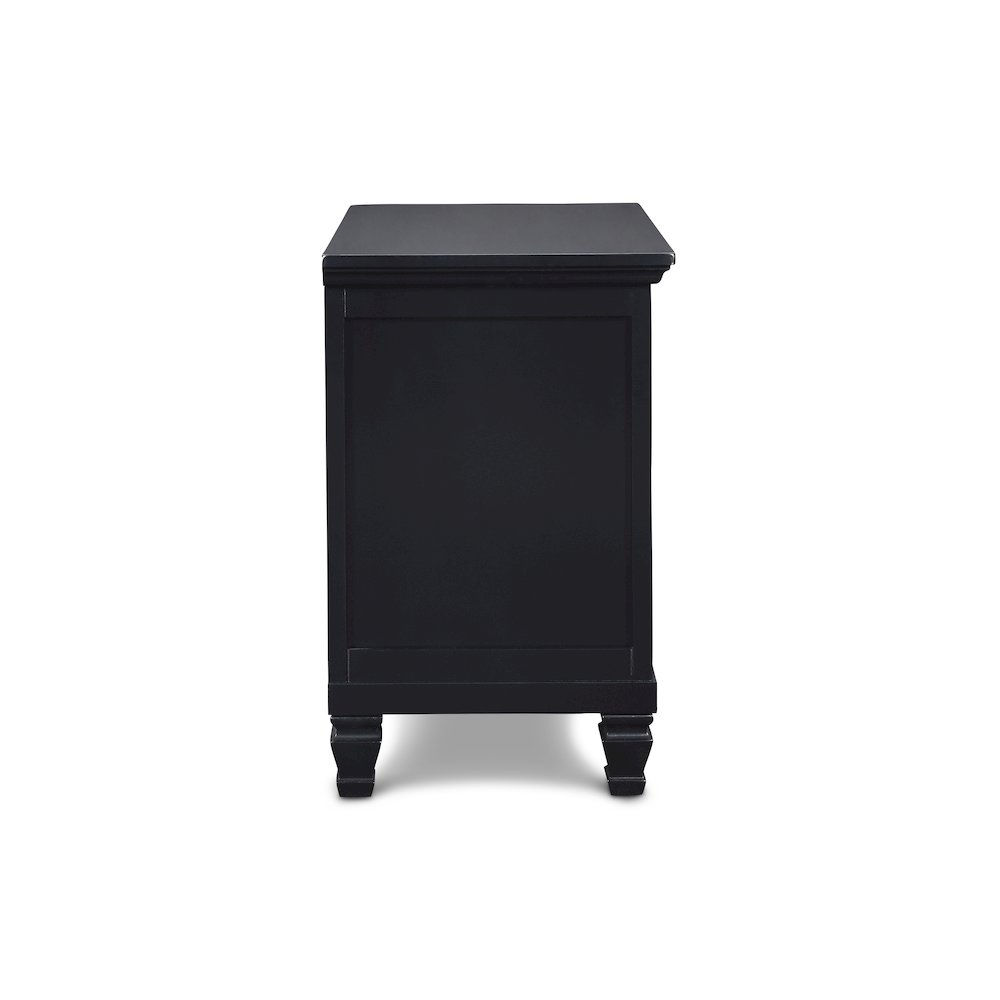 Tamarack Wood 2-Drawer Nightstand in Black. Picture 5