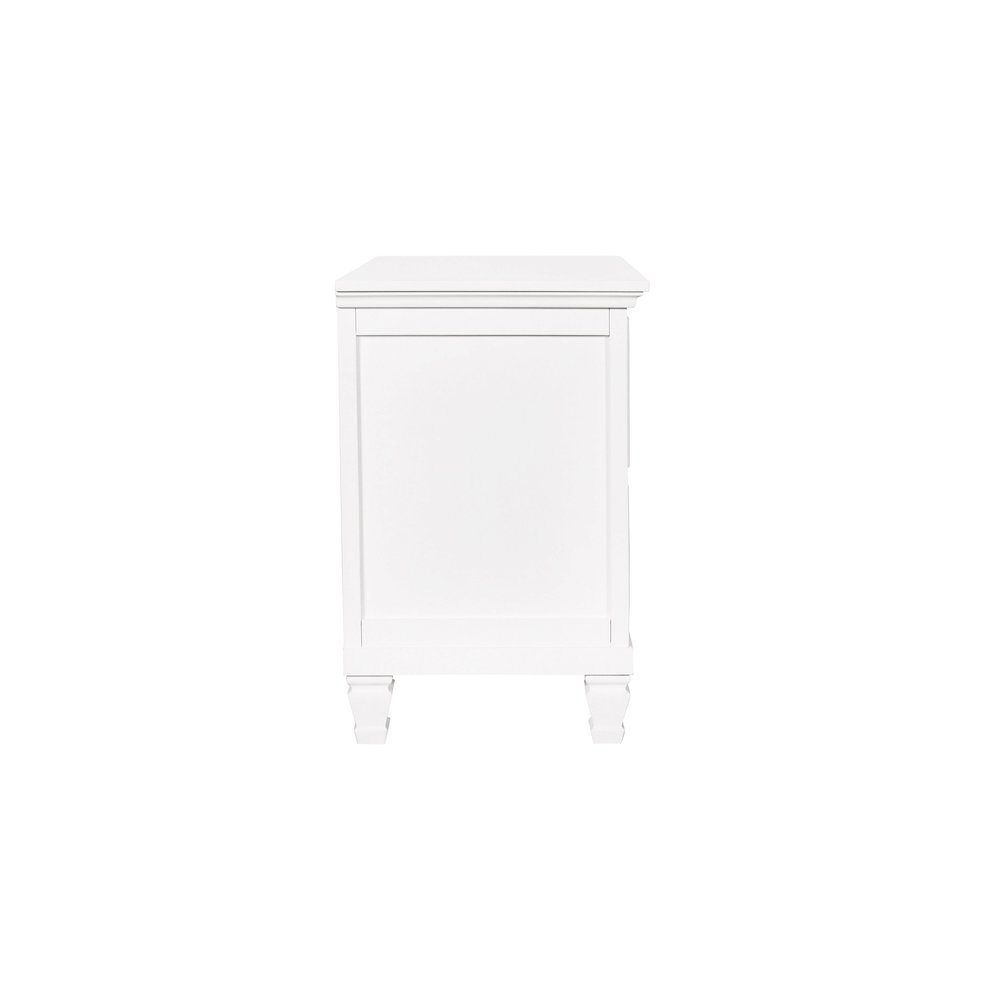Tamarack Wood 2-Drawer Nightstand in White. Picture 5