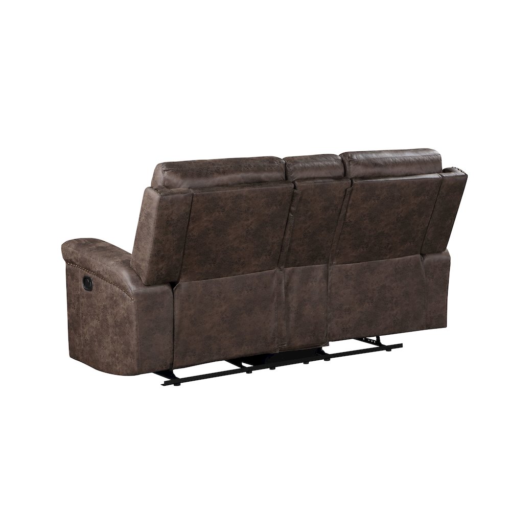 Quade 2-Piece Fabric Upholstered Manual Sofa And Loveseat Set, Mocha Brown. Picture 7