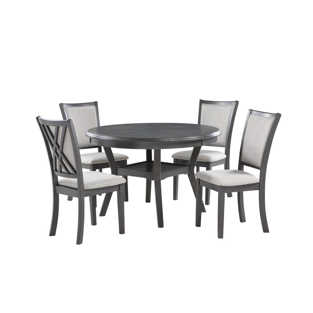 Furniture Amy 5-Piece Contemporary Wood Dining Set in Gray. Picture 1