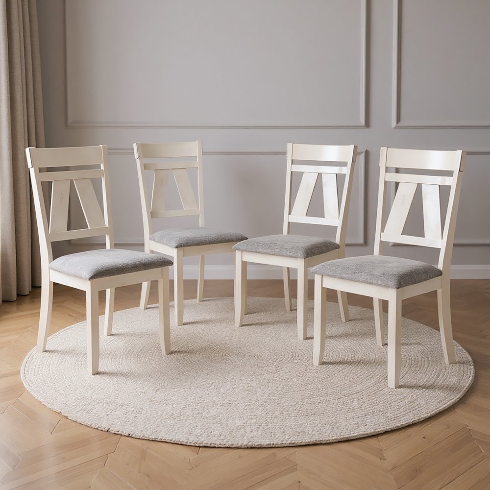Maisie Wood Side Chair in White (Set of 4). Picture 2