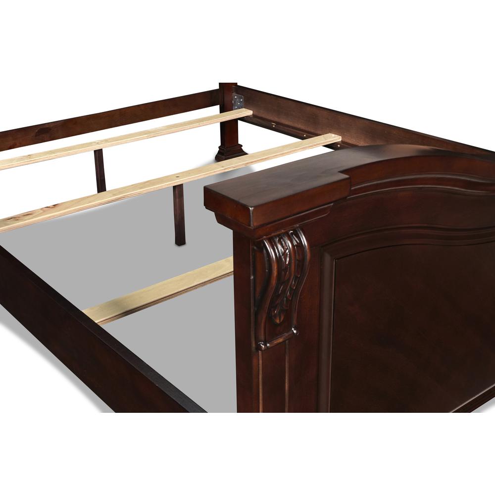 Furniture Emilie Traditional Solid Wood Bed in Brown. Picture 6