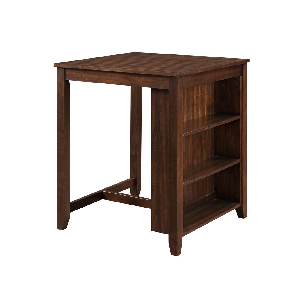 Furniture Gia Solid Wood Counter Table 2 Chairs in Cherry Brown. Picture 9