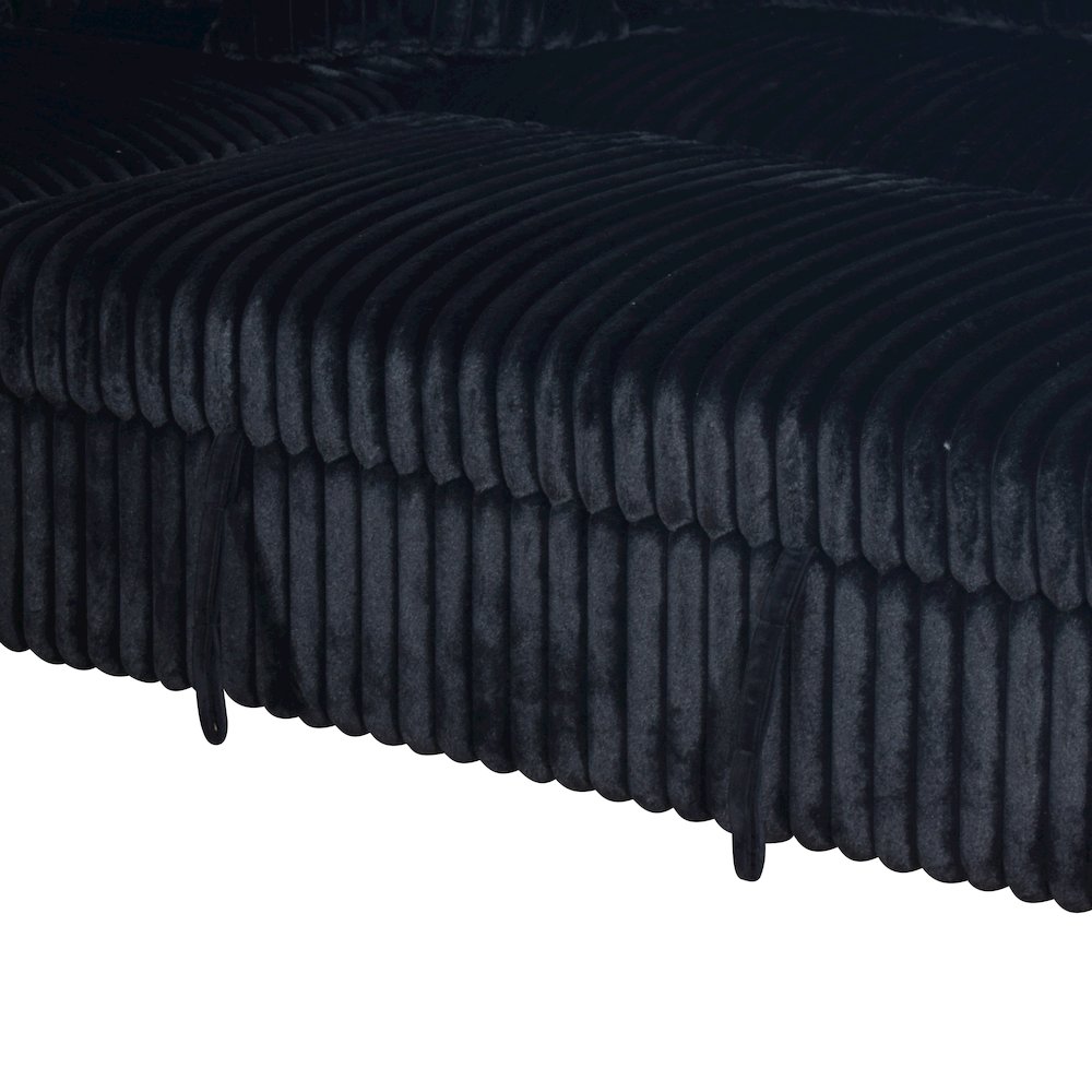 Bliss 5-Piece Fabric Upholstered Sectional in Black. Picture 10