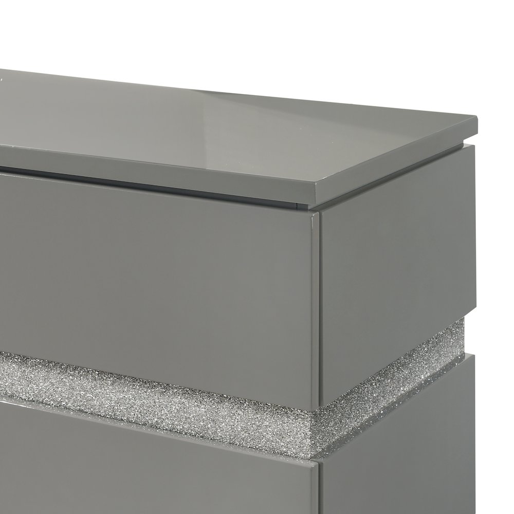 Paradox Glam Wood 6-Drawer Dresser, Gray. Picture 6
