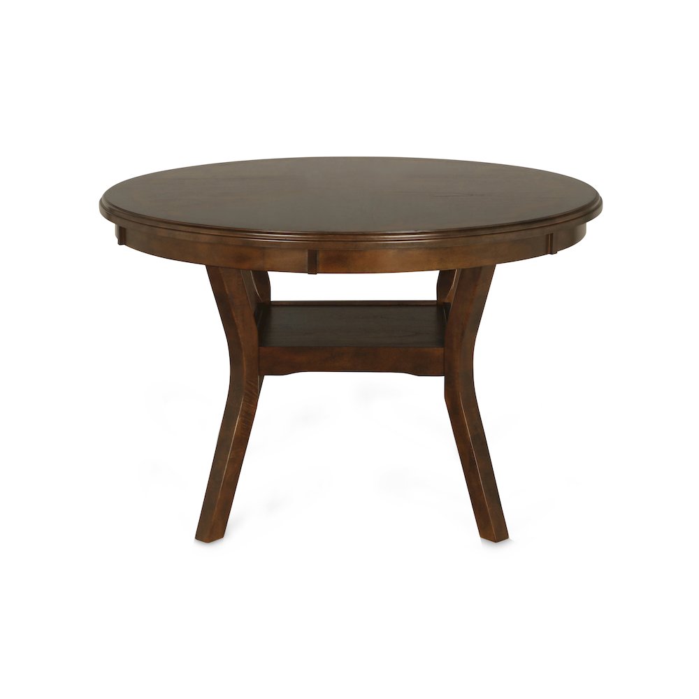 Gia 5-Piece 47" Wood Round Dining Set, Brown. Picture 4