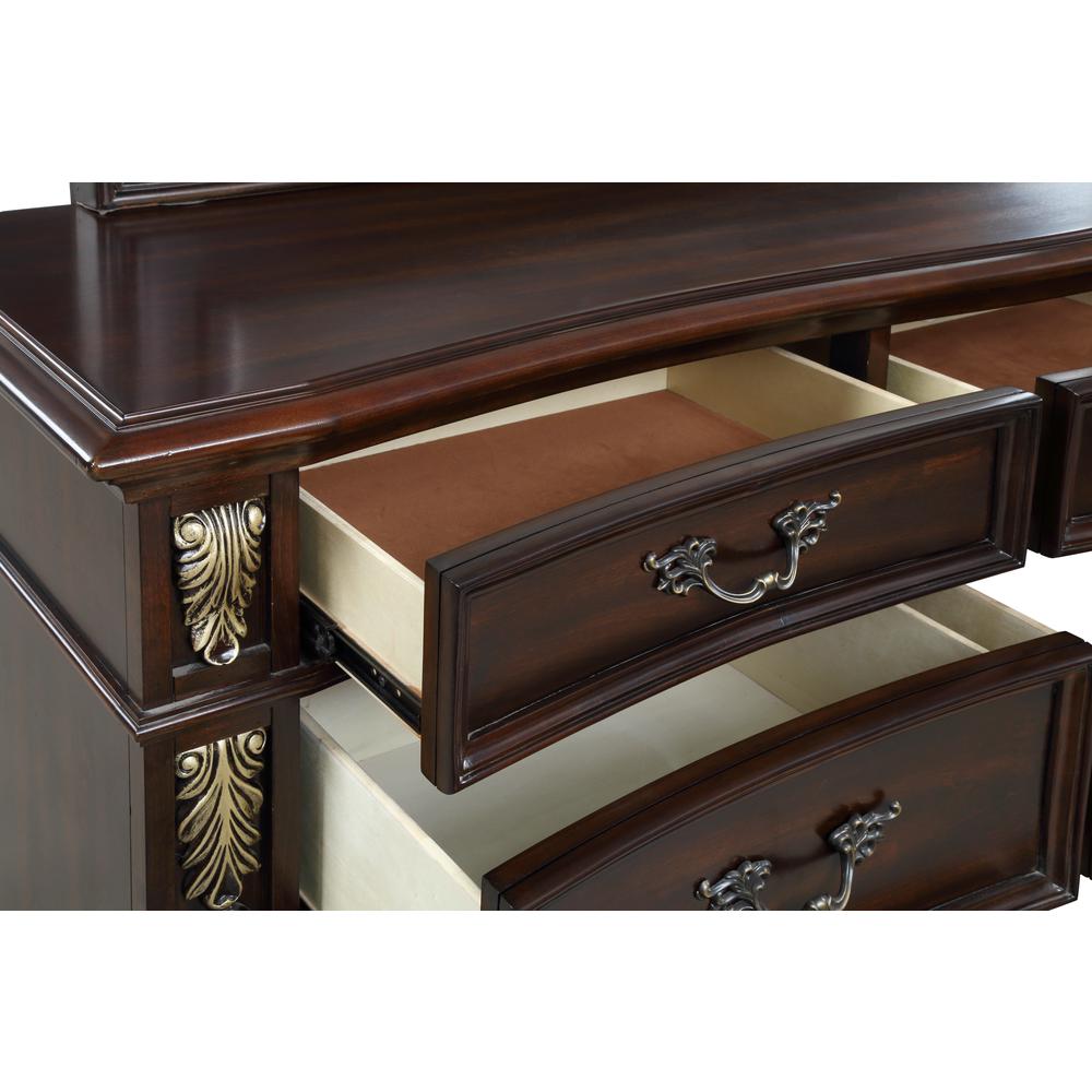 Furniture Maximus Solid Wood Dresser in Madeira Brown. Picture 6