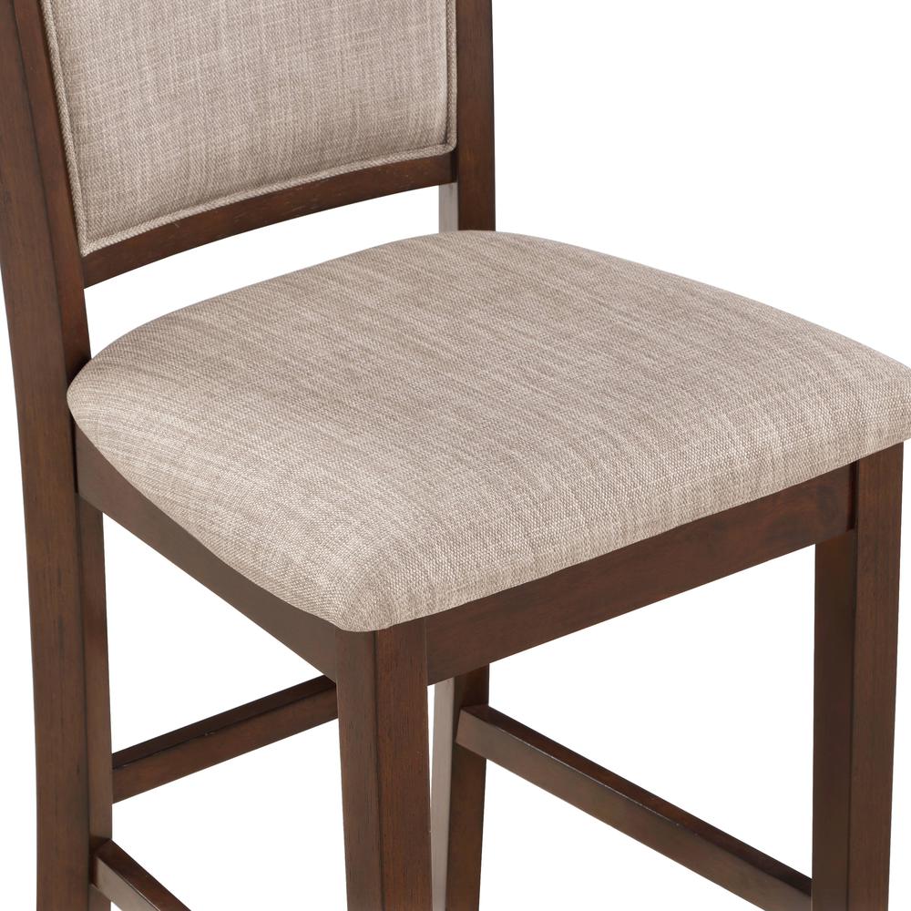 Amy 5-Piece Wood Round Counter Set with 4 Chairs in Cherry. Picture 9