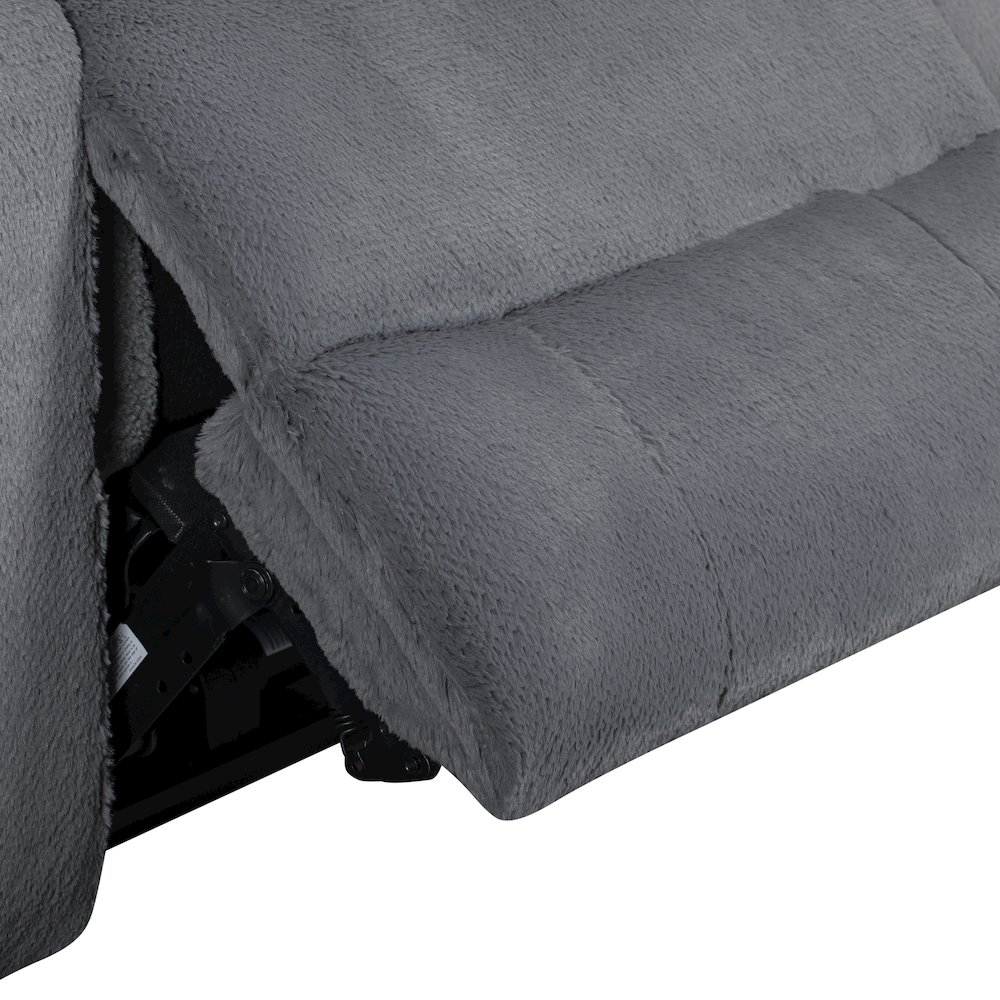 Teddy 3-Piece Fabric Power Sectional in Gray. Picture 10