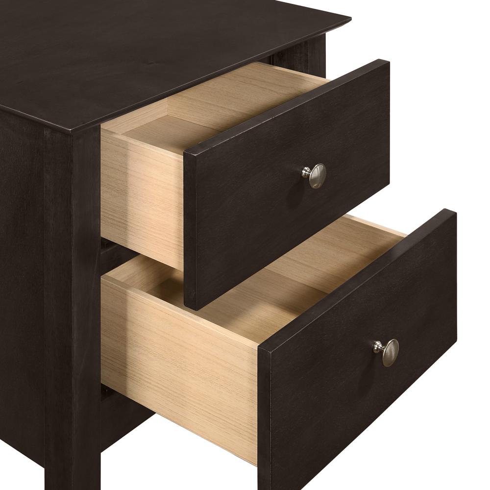 Zodiac 2 Drawer Nightstand-Merlot. Picture 5
