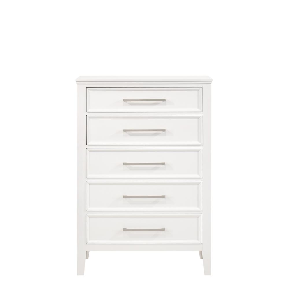 Andover 4-Piece King Wood Bedroom Set with Chest in White. Picture 6